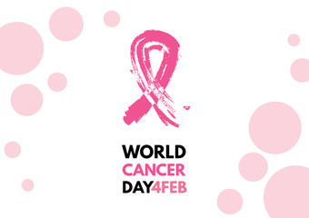 pink ribbon world cancer day vector