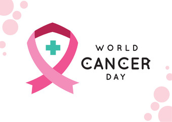 pink ribbon world cancer day vector