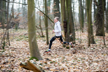 L&auml;ufer im winterlichen Wald