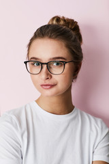 Gorgous in glasses girl portrait