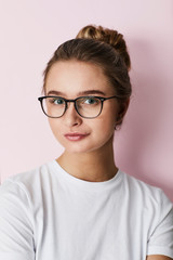 Fototapeta premium Gorgous in glasses girl portrait