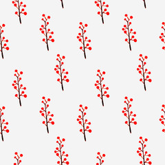 Cute watercolor floral seamless pattern. Red boho 