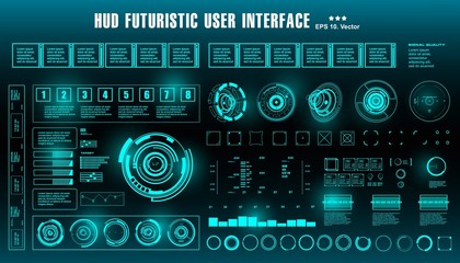 Dashboard display virtual reality technology screen. HUD futuristic green user interface, target