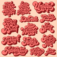 Mixed set of motivational typography