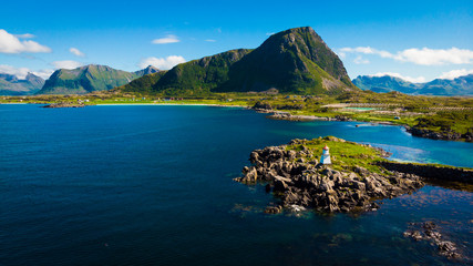 Lighthouse Hovsund Lofoten Islands Norway