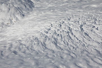 Aletsch Gletscher in der Wintersonne verschneit