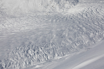 Aletsch Gletscher in der Wintersonne verschneit