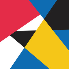 Multicolored Swiss graphic illustration set