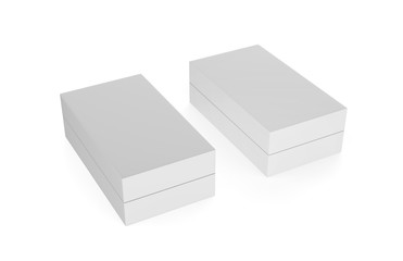 Template of blank closed cardboard box on isolated white background, packaging box mock up, 3d illustration