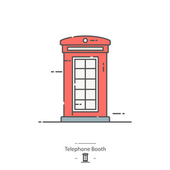 Telephone Booth - Line color icon