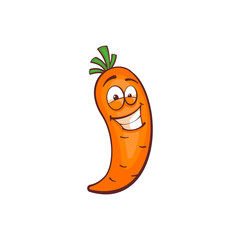 Carrot icon. Cartoon character. Isolated vector illustration.