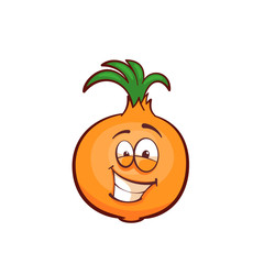 Onion icon. Cartoon character. Isolated vector illustration.