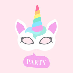 Cute unicorn photo booth party props vector © Rawpixel.com