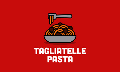 Tagliatelle Pasta Vector Illustration