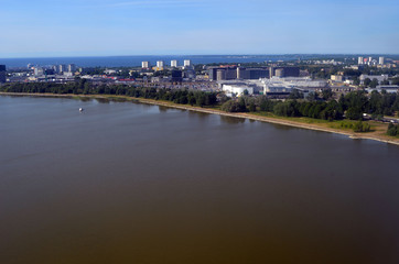 Fototapeta na wymiar View from the airliner of Kiev - Tallinn