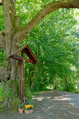 Kreuz an einem Waldweg