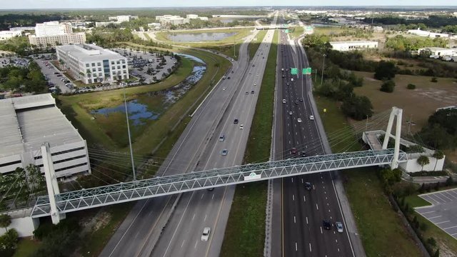 Aerial of Office Buildings and Landmarks in Heathrow, Florida