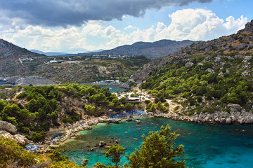 Naklejka na ściany i meble Anthony Quinn Bay on the island of Rhodes, Greece ..