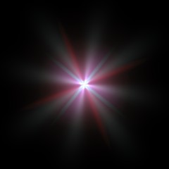 Isolated sparkling light glow on black background © Michael