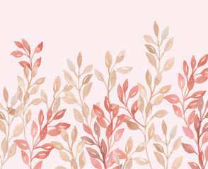 Vector beige, pink plant and leaf wedding decoration