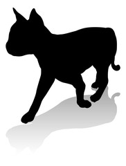 An animal silhouette of a pet cat