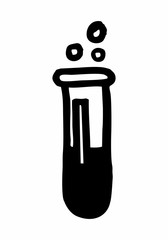 Test tube freehand illustration
