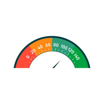 Speedometer or general gauge, dial template for measuring, comparison concepts. Vector icon.