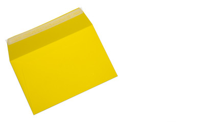 Yellow isolated envelope on white background
