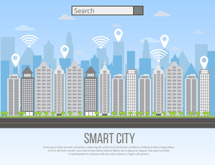 Smart city urban landscape