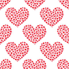 Fototapeta na wymiar Heart of hearts and lips pattern