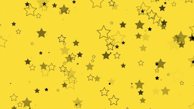 Stars Rain to Yellow Background Loop