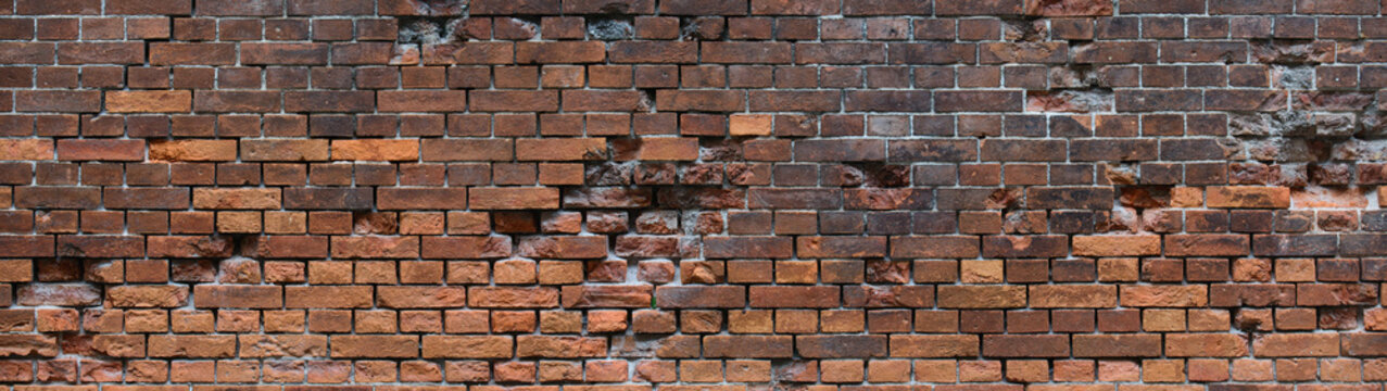 ziegelstein wand - gro&szlig;e panorama