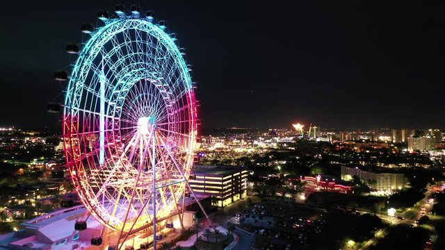 Aerial Of The Orlando Eye Ferris Wheel