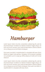 Hamburger Poster Fast Food Vector Illustration
