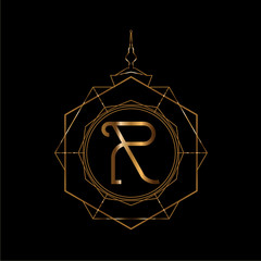 luxury brand logo with Asian crown 