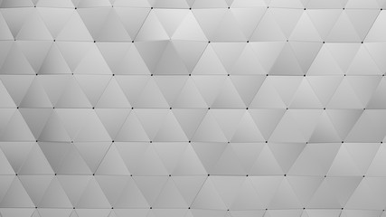 Wall of Triangle-Shaped Tiles Arranged 3d illustration