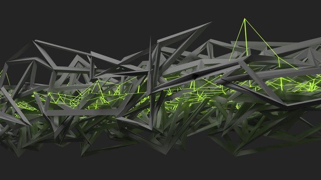 Abstract low poly green and gray. Connection structure. Connection data science polygonal background. 3d illustration