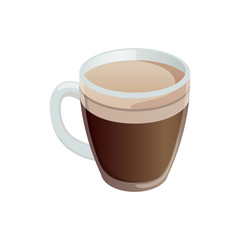 Cocoa in the glass. Realistic illustration. Vector illustration. EPS 10.