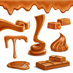 Caramel Sweets Realistic Set 