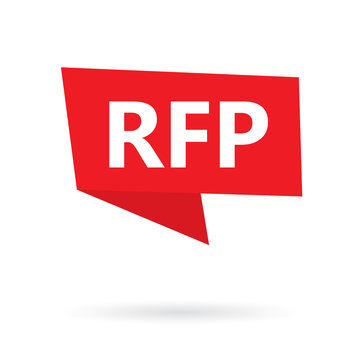 RFP (Request For Proposal) acronym on a sticker- vector illustration