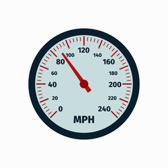 Realistic speedometer. Speed. Vector illustration. EPS 10.