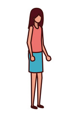 young woman standing avatar character