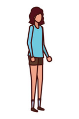 young woman standing avatar character