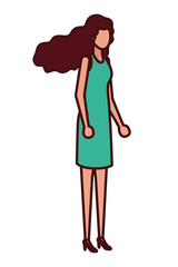 young woman standing avatar character