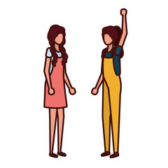 Fototapeta na wymiar young women standing avatar character