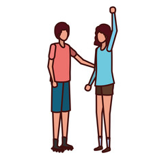 young couple avatar character