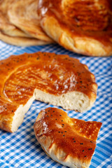 Traditional Turkish flaky pastry (katmer) and katmer