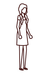 young woman standing avatar character