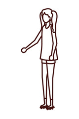 young woman standing avatar character