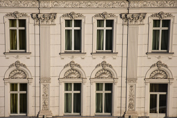 Old building facade. Bucharest, Romania